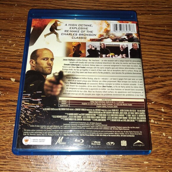 The Mechanic (Blu-ray Disc, 2010, Canadian) Jason Statham Ben Foster - Picture 3 of 3